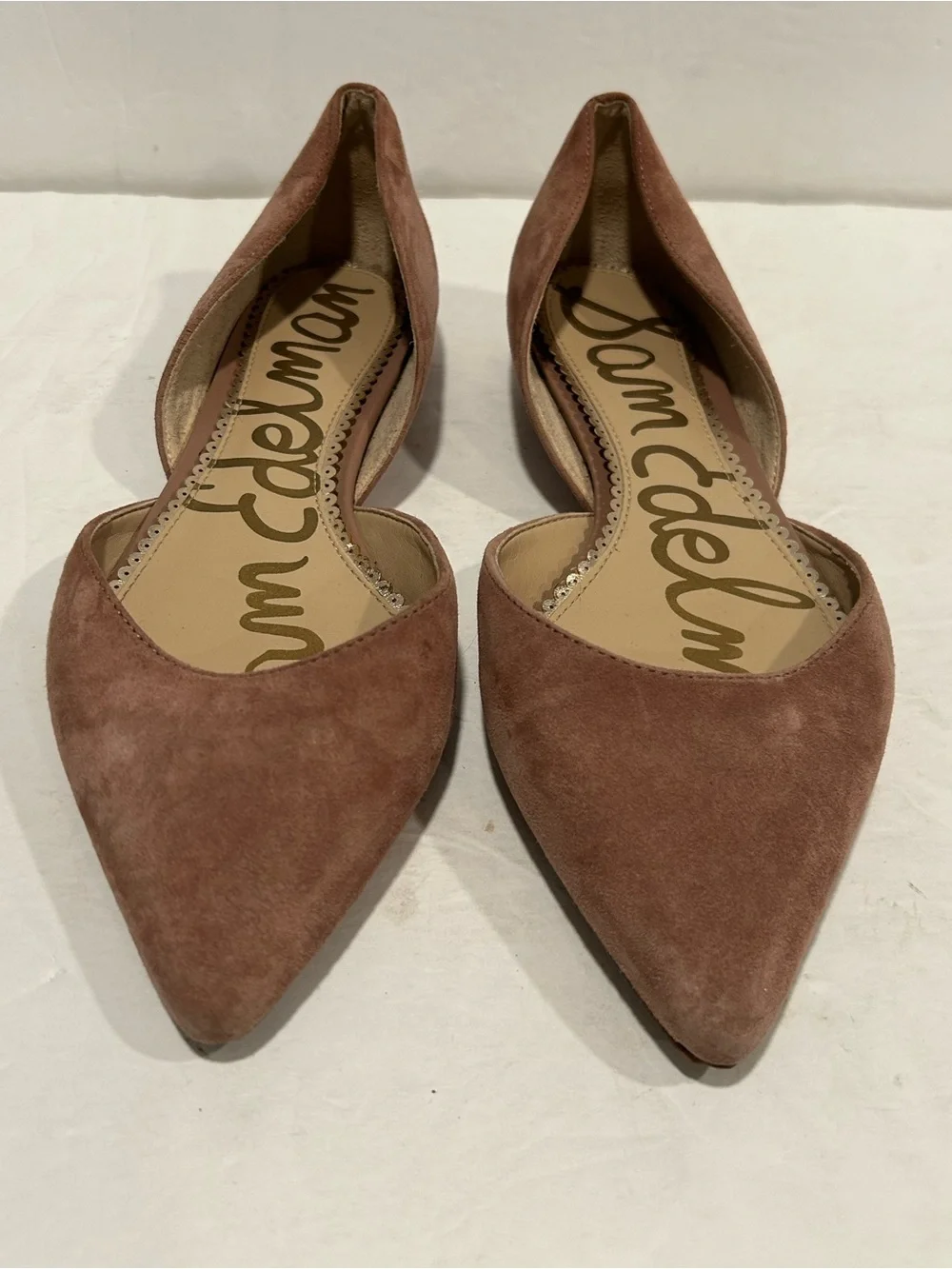 Sam Edelman Suede d'Orsay Pointed Toe Flats Dusty Rose Size 7 Coquette Preppy